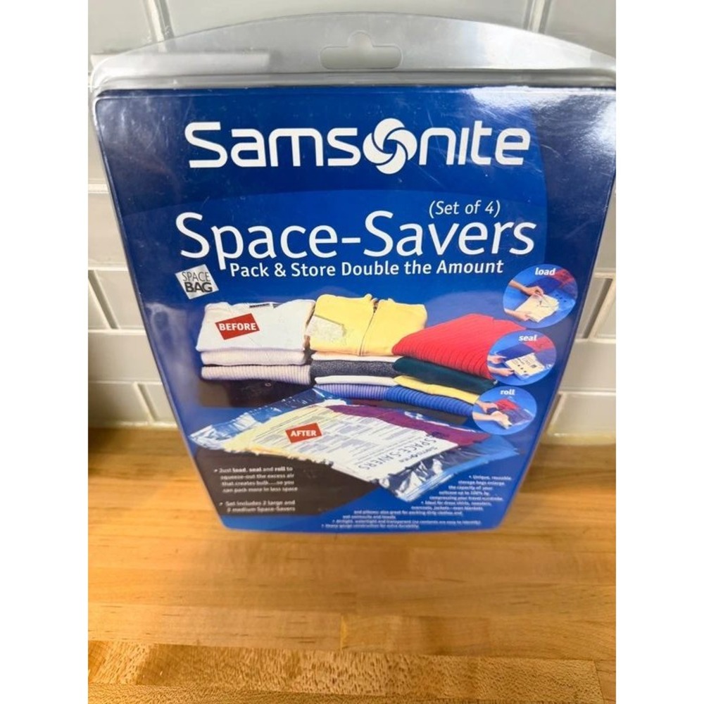 Samsonite Space-Savers Set of 4 Vacuum Storage Bags 2 Large 2 Medium New